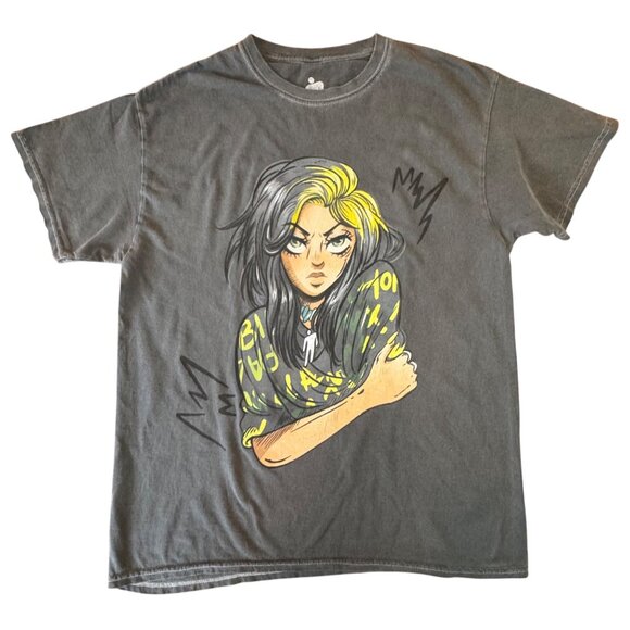 BILLIE EILISH Anime Tee Unisex M "When We All Fall Asleep Where Do We Go?” 2019 - Picture 1 of 4